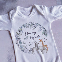 Load image into Gallery viewer, I Love My Big Sister Baby Vest, Personalised Babygrow, Sister Babygrow, Newborn Pregnancy Announcement Gift, Going to be Big Sister Gift
