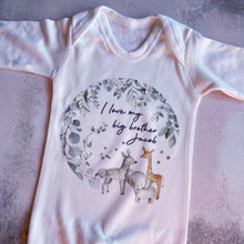 Load image into Gallery viewer, I Love My Big Brother Baby Vest, Personalised Babygrow, Brother Babygrow, Newborn Pregnancy Announcement Gift, Going to be Big Brother Gift