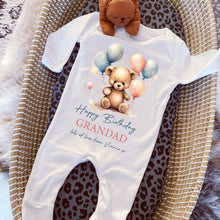 Load image into Gallery viewer, Happy Birthday Grandad Babygrow, 1st Birthday as My Grandpa, Grandparent Gift, Gramps Birthday, Grandad Birthday, Sleepsuit Vest Bodysuit