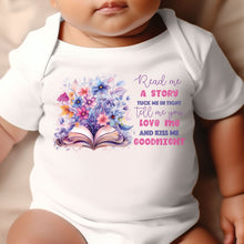 Load image into Gallery viewer, Say you love me, Kiss me goodnight, Reading Book Gift, Cute Teddy, Baby Arrival Newborn Pregnancy Announcement Gift, Fairytale Baby Girl