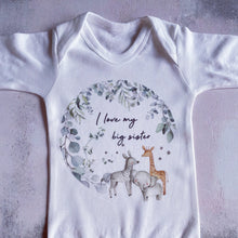 Load image into Gallery viewer, I Love My Big Sister Baby Vest, Personalised Babygrow, Sister Babygrow, Newborn Pregnancy Announcement Gift, Going to be Big Sister Gift