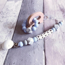 Load image into Gallery viewer, Dummy Clip and Teether Set - Baby Blue - Hopes, Dreams & Jellybeans