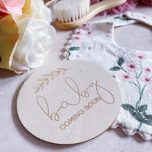 Load image into Gallery viewer, Baby Coming Soon Baby Announcement Milestone Card
