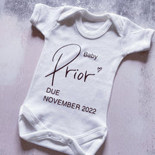 Load image into Gallery viewer, Personalised Announcement babygrow / Sleepsuit