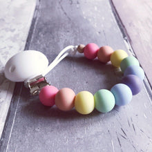 Load image into Gallery viewer, Simple Silicone Dummy Clip - Pastel Rainbow - Hopes, Dreams & Jellybeans