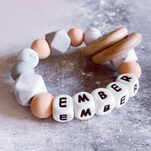 Load image into Gallery viewer, Personalised Silicone Teething Ring Pale Peach