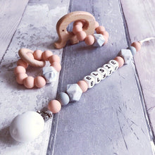 Load image into Gallery viewer, Dummy Clip and Teether Set - Soft peach - Hopes, Dreams & Jellybeans