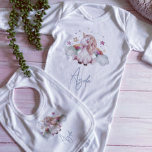 Load image into Gallery viewer, Personalised Unicorn babygrow / Sleepsuit