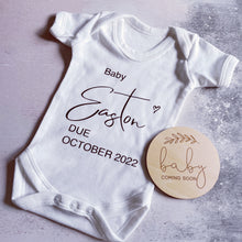 Load image into Gallery viewer, Personalised Announcement babygrow / Sleepsuit