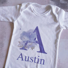 Load image into Gallery viewer, Nautical Whale Personalised babygrow / Sleepsuit