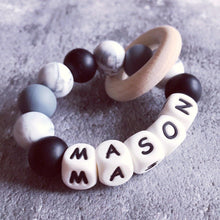 Load image into Gallery viewer, Personalised Newborn Mini Teether - Hopes, Dreams & Jellybeans