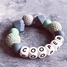 Load image into Gallery viewer, Personalised Silicone Teether without Bow - Hopes, Dreams & Jellybeans
