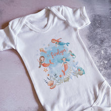 Load image into Gallery viewer, Personalised Mermaid babygrow / Sleepsuit