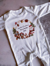 Load image into Gallery viewer, Christmas Animal Friends Personalised babygrow / Sleepsuit