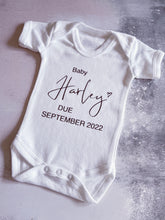 Load image into Gallery viewer, Personalised Announcement babygrow / Sleepsuit