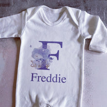 Load image into Gallery viewer, Nautical Whale Personalised babygrow / Sleepsuit