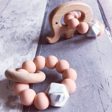 Load image into Gallery viewer, Dummy Clip and Teether Set - Soft Peach - Hopes, Dreams & Jellybeans