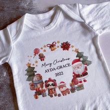 Load image into Gallery viewer, Christmas Animal Friends Personalised babygrow / Sleepsuit