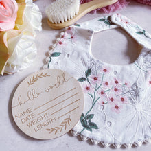 Load image into Gallery viewer, Hello World Baby Announcement Milestone Card