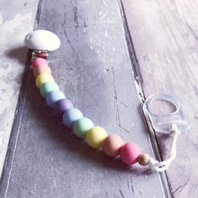 Load image into Gallery viewer, Simple Silicone Dummy Clip - Pastel Rainbow - Hopes, Dreams & Jellybeans