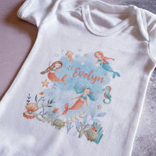 Load image into Gallery viewer, Personalised Mermaid babygrow / Sleepsuit