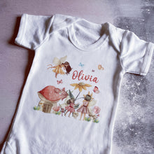 Load image into Gallery viewer, Personalised Fairy Garden babygrow / Sleepsuit