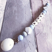 Load image into Gallery viewer, Dummy Clip and Teether Set - Baby Blue - Hopes, Dreams & Jellybeans