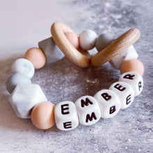 Load image into Gallery viewer, Personalised Silicone Teething Ring Pale Peach