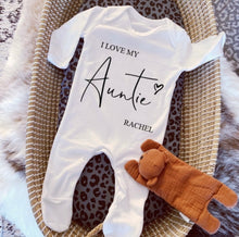 Load image into Gallery viewer, I love you Auntie babygrow / Sleepsuit