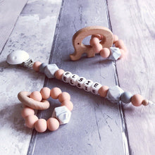 Load image into Gallery viewer, Dummy Clip and Teether Set - Soft Peach - Hopes, Dreams & Jellybeans