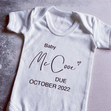 Load image into Gallery viewer, Personalised Announcement babygrow / Sleepsuit