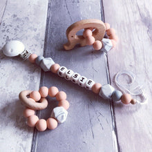 Load image into Gallery viewer, Dummy Clip and Teether Set - Soft Peach - Hopes, Dreams & Jellybeans