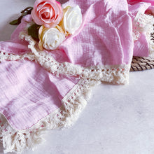 Load image into Gallery viewer, Luxury Baby Pink Blanket Swaddle and Muslin