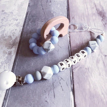 Load image into Gallery viewer, Dummy Clip and Teether Set - Baby Blue - Hopes, Dreams & Jellybeans