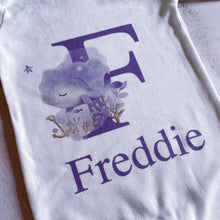 Load image into Gallery viewer, Nautical Whale Personalised babygrow / Sleepsuit