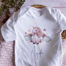 Load image into Gallery viewer, Personalised Unicorn babygrow / Sleepsuit
