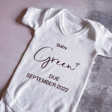 Load image into Gallery viewer, Personalised Announcement babygrow / Sleepsuit