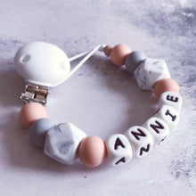 Load image into Gallery viewer, Dummy Clip and Teether Set - Soft Peach - Hopes, Dreams & Jellybeans