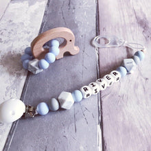 Load image into Gallery viewer, Dummy Clip and Teether Set - Baby Blue - Hopes, Dreams & Jellybeans