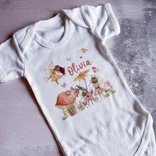 Load image into Gallery viewer, Personalised Fairy Garden babygrow / Sleepsuit