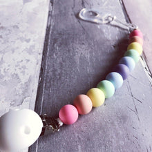 Load image into Gallery viewer, Simple Silicone Dummy Clip - Pastel Rainbow - Hopes, Dreams & Jellybeans