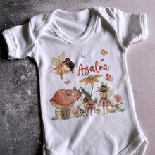 Load image into Gallery viewer, Personalised Fairy Garden babygrow / Sleepsuit