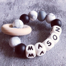 Load image into Gallery viewer, Personalised Newborn Mini Teether - Hopes, Dreams & Jellybeans