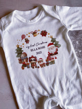 Load image into Gallery viewer, Christmas Animal Friends Personalised babygrow / Sleepsuit