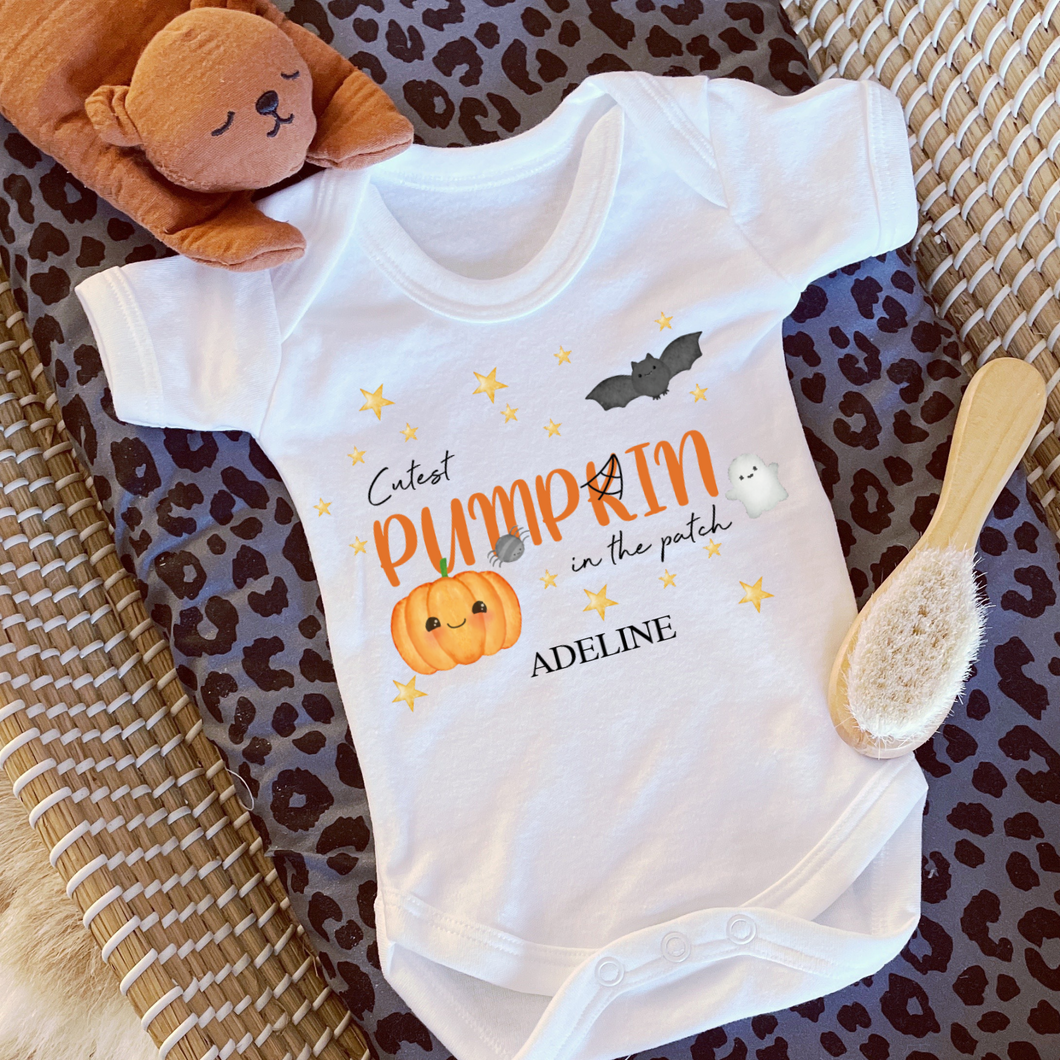 Personalised First Halloween Baby Vest My first Halloween Babygrow Pumpkin Baby's First Halloween Trick or Treat 1st Halloween Personalised Romper