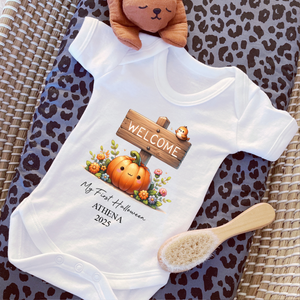 Personalised First Halloween Baby Vest My first Halloween Babygrow Pumpkin Baby's First Halloween Trick or Treat 1st Halloween Personalised Romper
