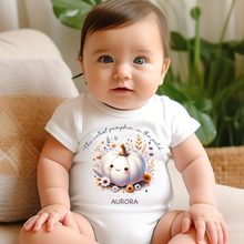 Load image into Gallery viewer, Personalised First Halloween Baby Vest My first Halloween Babygrow Pumpkin Baby&#39;s First Halloween Trick or Treat 1st Halloween Personalised Romper
