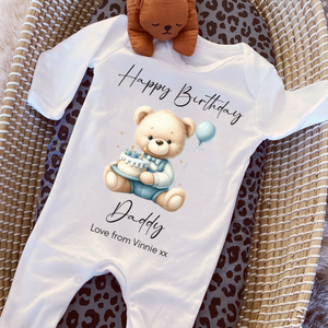 Happy Birthday Daddy  Babygrow, 1st Birthday as My Daddy, Daddy Gift, Dad Birthday, Papa Birthday, Sleepsuit Vest Bodysuit Father's Birthday