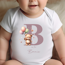 Load image into Gallery viewer, Copy of Hello my name is, baby girls coming home outfit, personalised gifts for baby girls, Hello Im New Here, New Baby announcement, Rainbow Baby
