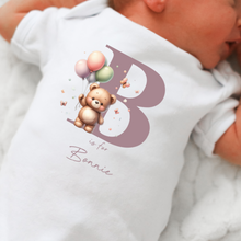 Load image into Gallery viewer, Copy of Hello my name is, baby girls coming home outfit, personalised gifts for baby girls, Hello Im New Here, New Baby announcement, Rainbow Baby
